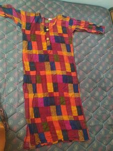 Checked Pattern Kurta