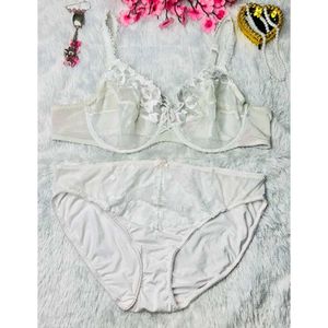 Elegant White Lace Bra & Panty Set