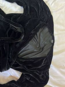 Velvet Black Long Sleeve Top