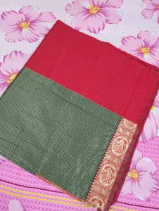 Heritage Green – Maroon Ethnic Saree