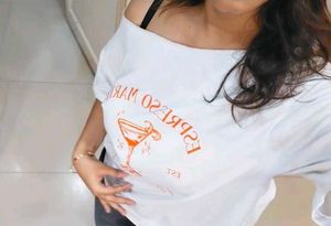Espresso Martini off shoulder tee