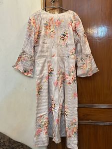 Elegant Floral Striped Dress