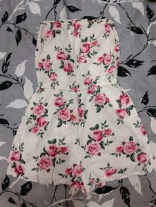 Floral Strapless Romper