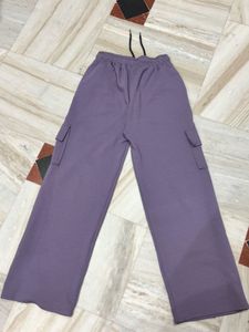 Purple Wide Leg Cargo Pants