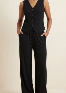 Black Ethnic Set with Vest