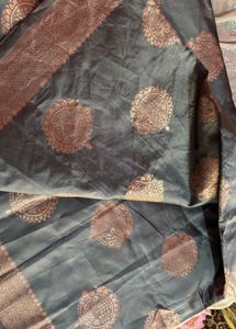 Grey Silk Saree with Stitched Blouse (women’s)