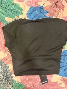 Backless black retro Crop Top