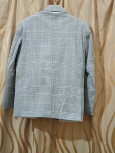 Men's Grey Checkered Blazer