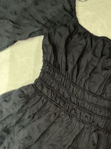 Chic Black Square Neck Blouse
