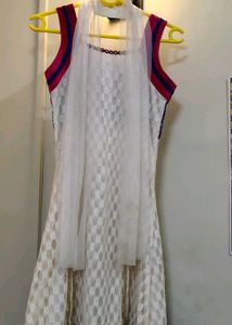 Pink &amp; White Ethnic Floral Dress