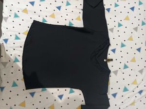 Chic Black Mesh V-Neck Top