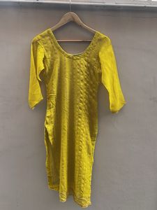 Yellow Embroidered Kurta
