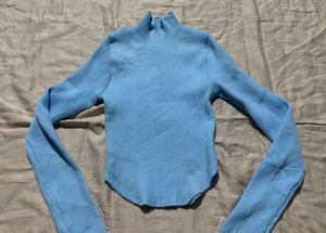 Cute Blue Long Sleeve Top