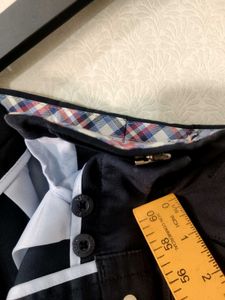 Men's Dark Blue Shorts With Waist Tighteners