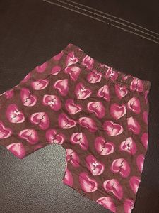 Cute Heart Print Pajama Shorts