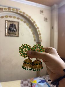 Exquisite Gold Plated Jhumka Earrings