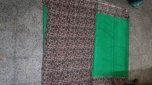Satin Green Saree