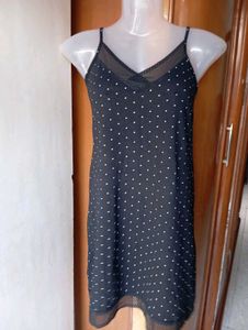 Black Polka Dot Slip Dress