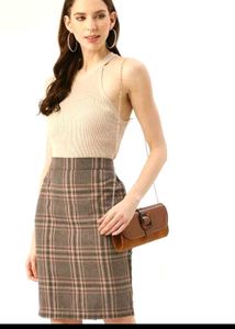 AESTHETIC Plaid Pencil Skirt👄