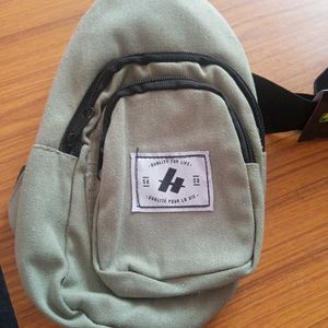 Green Canvas Sling Bag