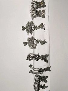 Oxidised Silver Butterfly Jhumka &amp; Statement Earri