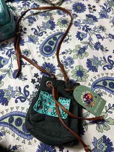 Chumbak Grey Felt Drawstring Bag