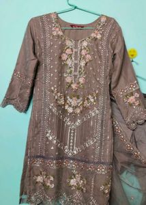 Embroidered Kurta Set with Dupatta