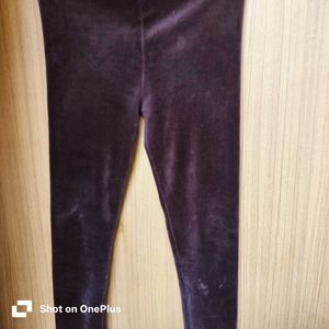 Classic solid velvet leggings