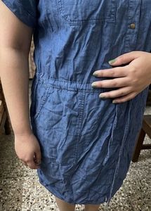 Women's Blue Denim Shirt Dress