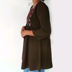 Olive Color Short Top XL