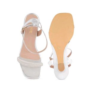 Sparkling Silver Wedge Sandals