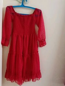 Red Polka Dot Midi Dress