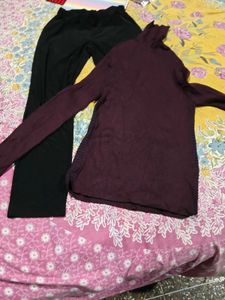 Cozy Turtleneck Sweater and Black Pants Set