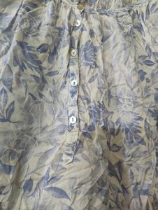 Light Blue Floral Print Tunic Top