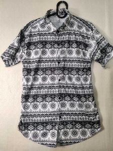 Retro Black & White Patterned Shirt