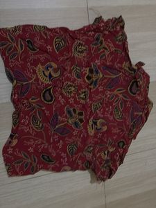 Red Batik Print Kurta Top