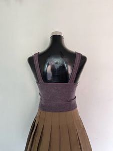 Chic Grey Ruched Tank Top