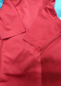 Red Mock Neck Top
