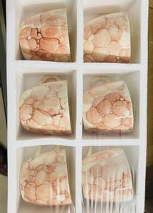 Set of 6 Unique Marble Design Coffee Cups