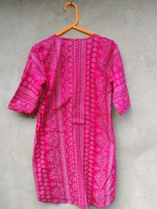 Vibrant Pink Printed Kurta