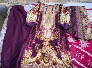 Elegant Purple Floral Kurta Set