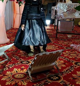 Girl Black High Low Frok