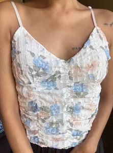 Floral Ruched Camisole Top