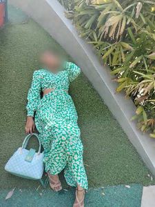 Stylish Green Floral Maxi Dress