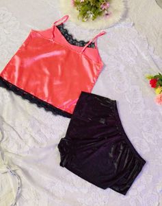 Satin Camisole &amp; Shorts Set