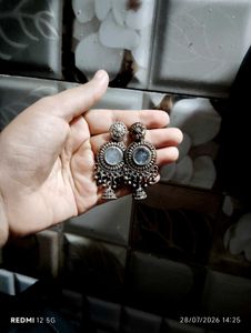 Exquisite Oxidized Jhumka Earrings