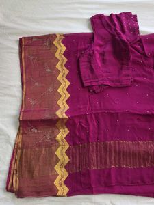 Beautiful Pink Embellished Saree