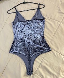 Crushed Velvet V-Neck Bodysuit