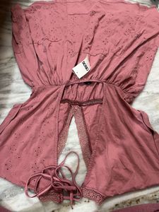Boho Eyelet V-Neck Dress