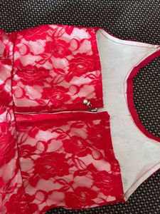Red Lace Floral Dress
